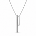 Linear Balance Silver Bar Pendant Necklace