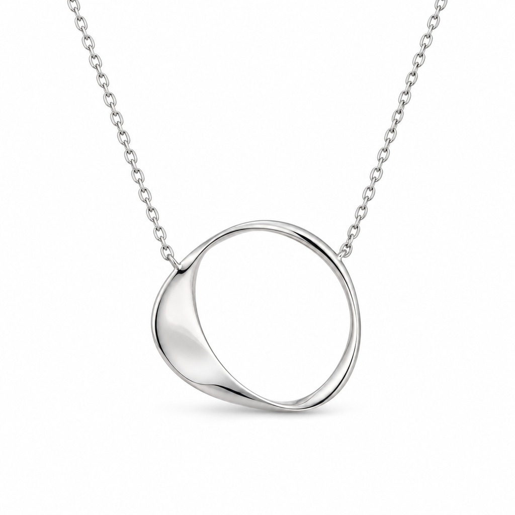 Orbit Form Silver Pendant Necklace
