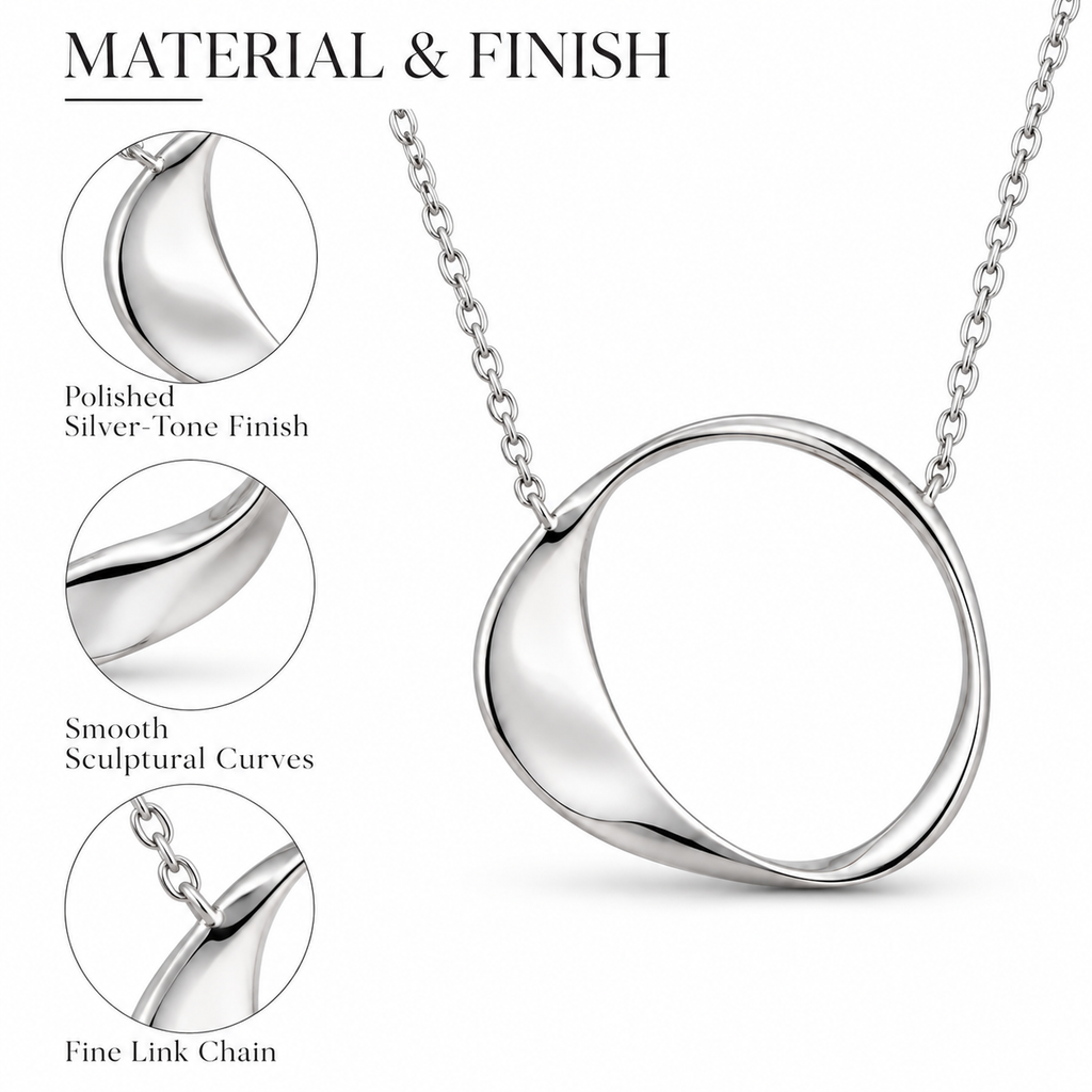 Orbit Form Silver Pendant Necklace